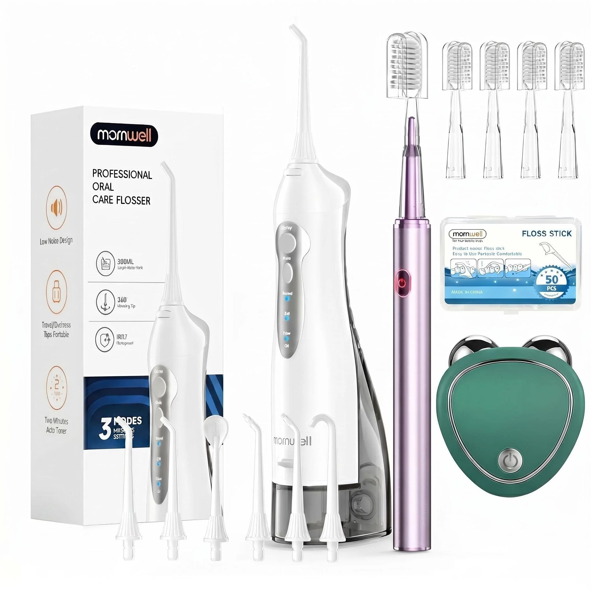 Portable Oral Care Kit: Water Flosser & Electric Toothbrush Set - 33
