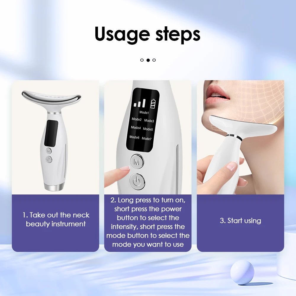 LED Face and Neck Skin Tightening Massage Device - 12
