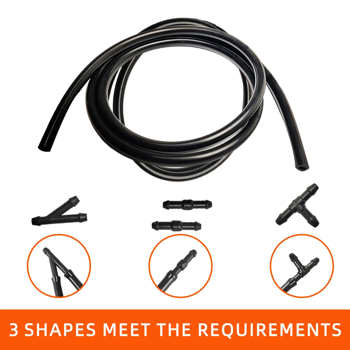 Universal Car Windshield Washer Hose and Spray Nozzle Connector Kit