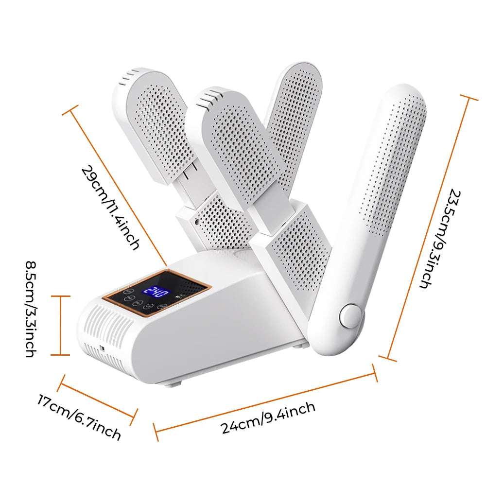 Foldable 4-Tube Shoe and Boot Dryer with UV Sterilization - 14
