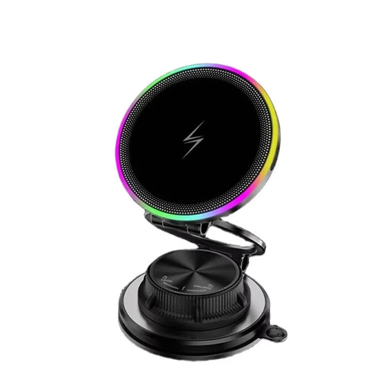 Magnetic Wireless Car Charger Mount with RGB Ambient Lighting - 23