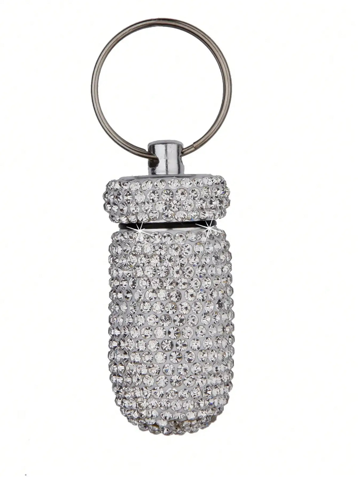 Waterproof Rhinestone Keychain Pill Holder Case