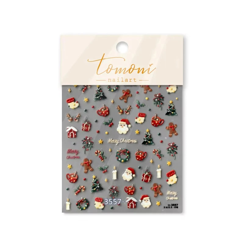 3D Christmas Cartoon Self-Adhesive Nail Art Decal Stickers - 46