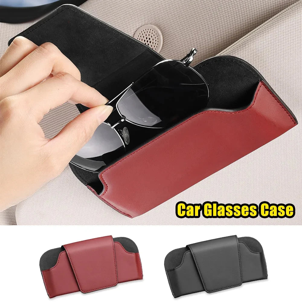 Magnetic Car Sun Visor Sunglasses Holder Case - 1
