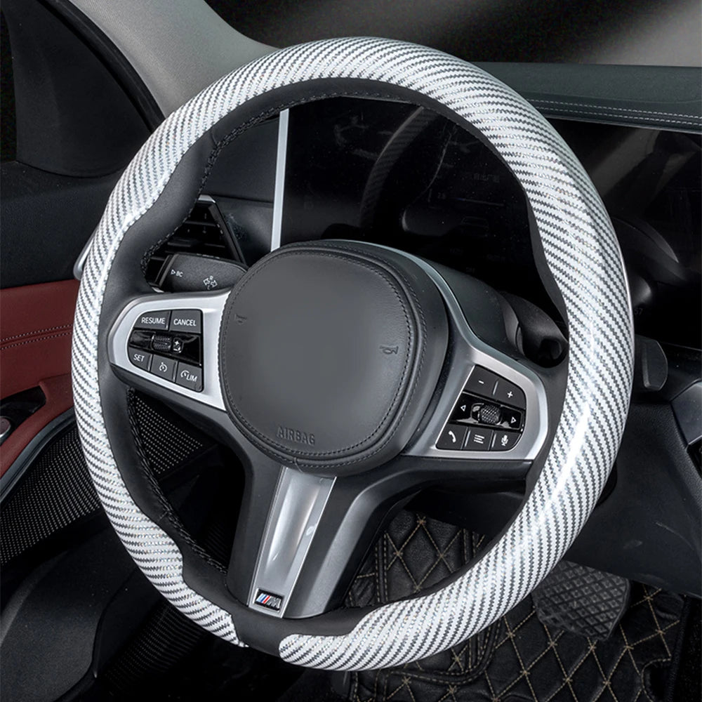 Universal Non-Slip Carbon Fiber Car Steering Wheel Cover