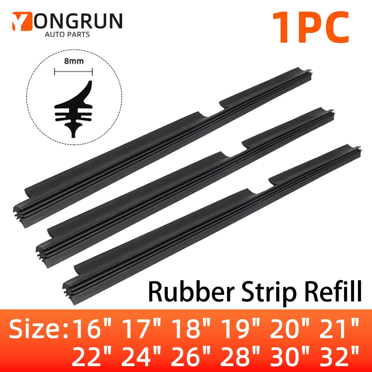 Universal Car Wiper Blade Rubber Refill Strip