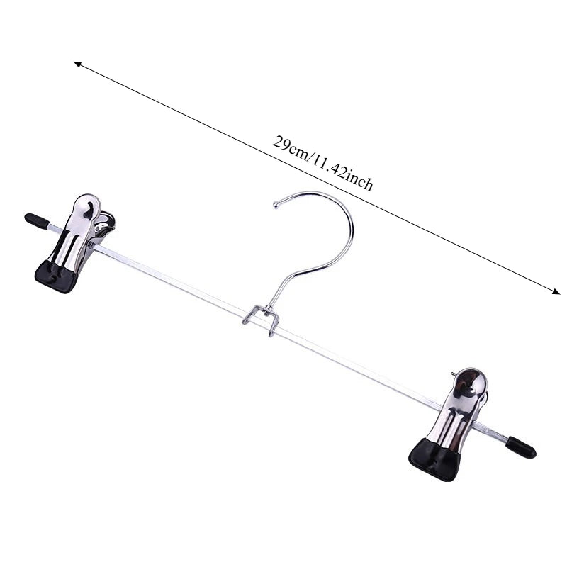 10pc Metal Pants Hangers Windproof Drying Rack with Adjustable Clips