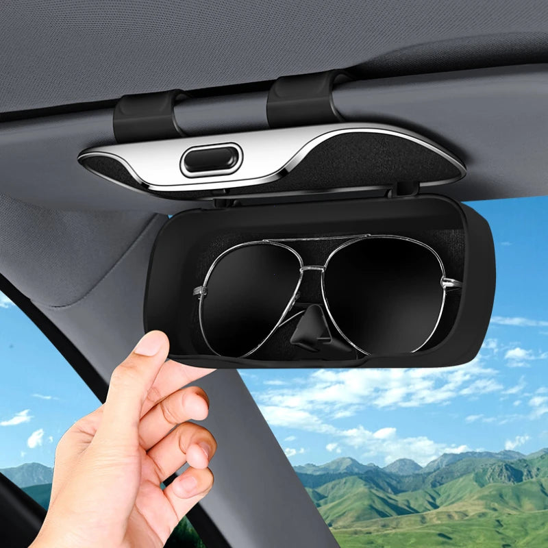 Portable Car Sun Visor Sunglasses Holder Case
