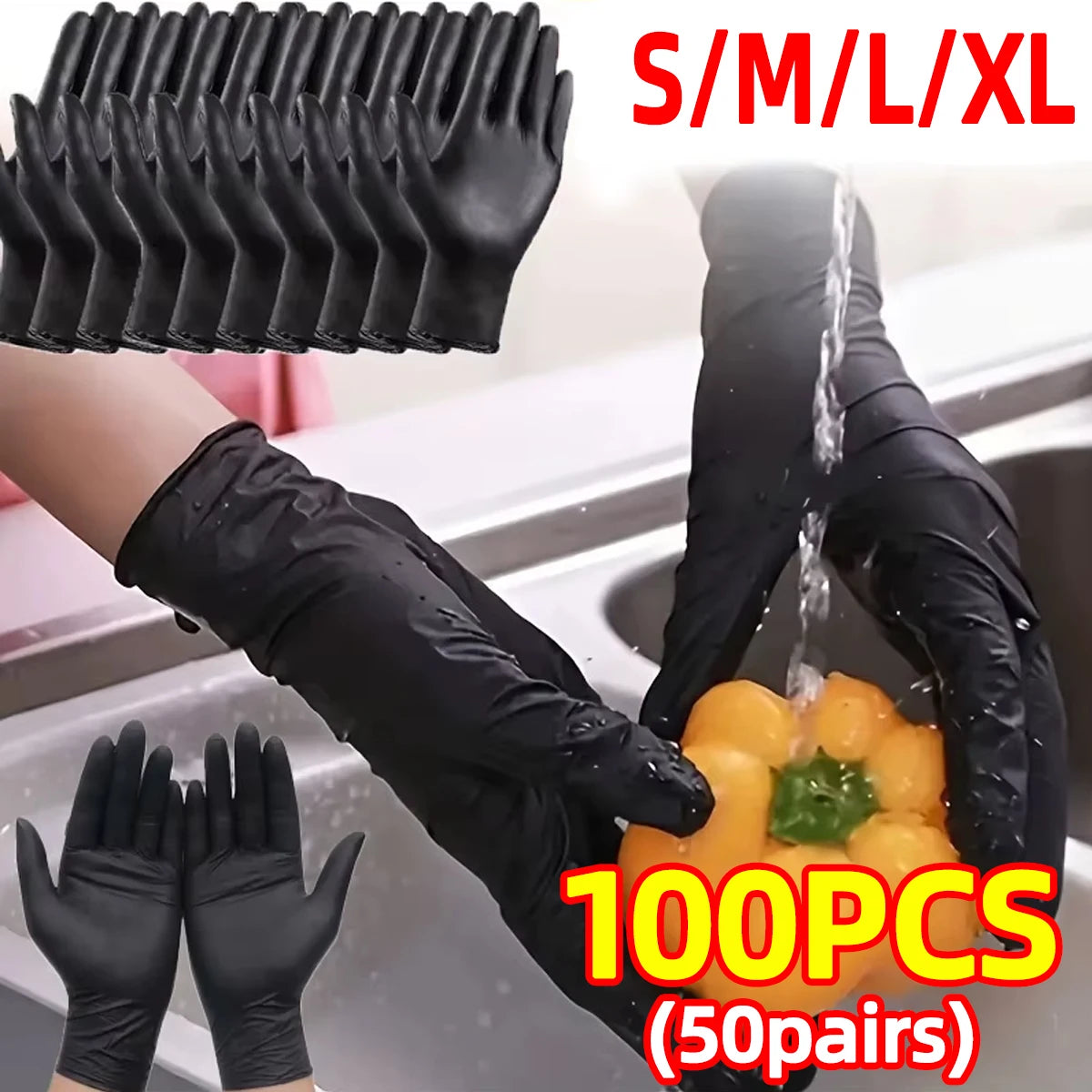 Heavy-Duty Disposable Nitrile Gloves for Mechanics and Cleaning