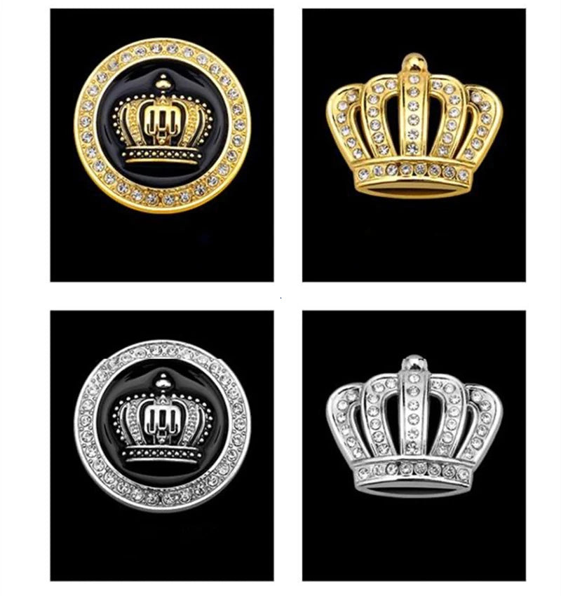 Decorative Crystal Crown Car Emblem Sticker - 7