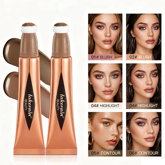 Liquid Face Contouring, Blush, and Highlighter Wand with Cushion Tip