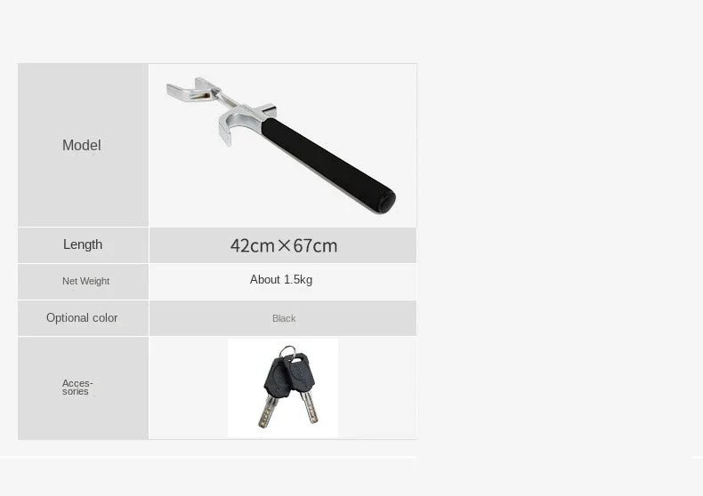Adjustable Car Steering Wheel Security Lock