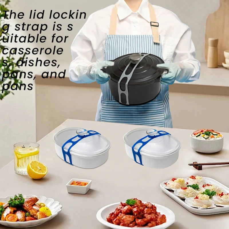 Elastic Pot Lid Securing Strap for Food Transport - 11
