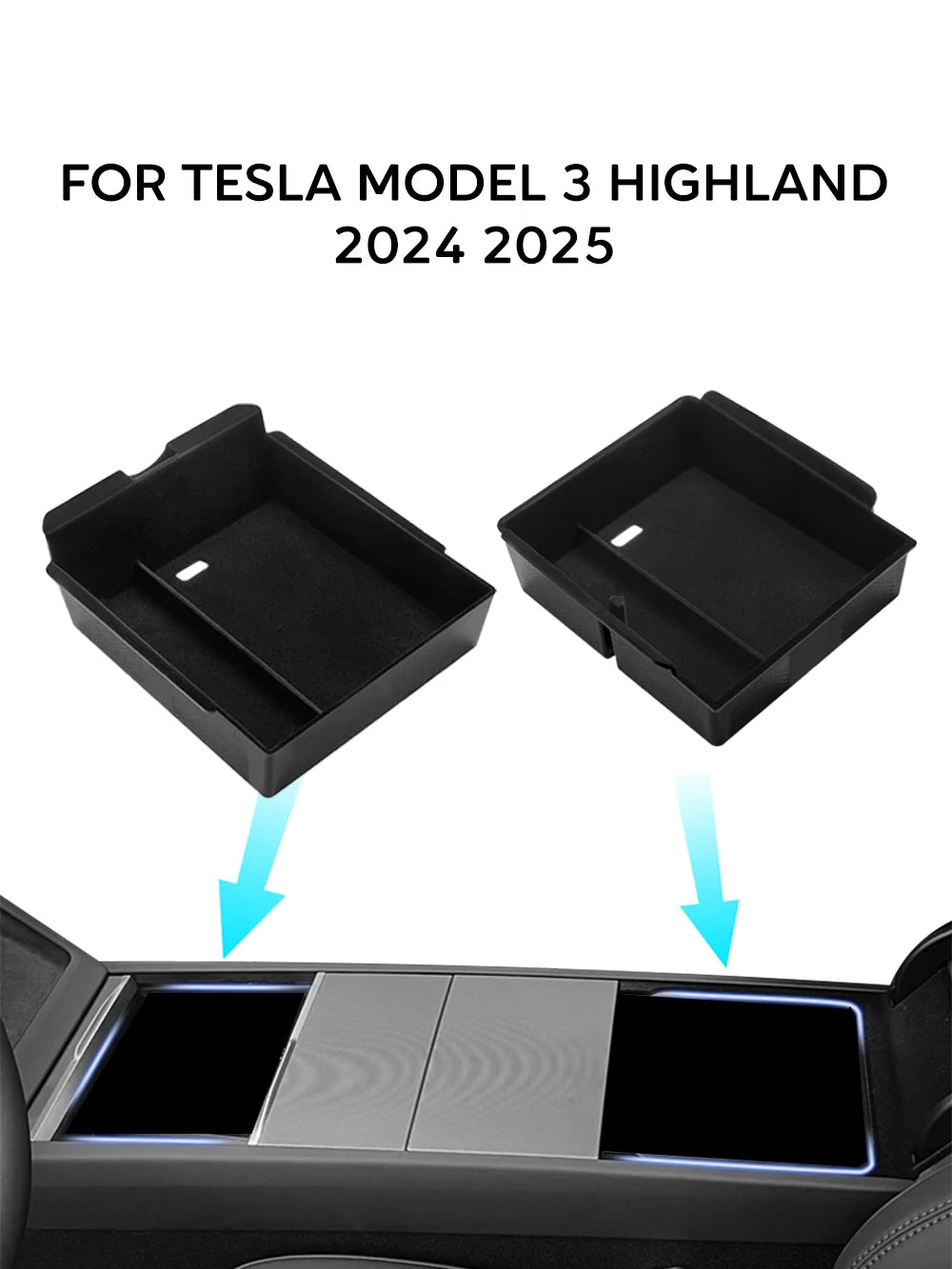 Center Console Armrest Storage Organizer for Model 3 Highland 2024-2025