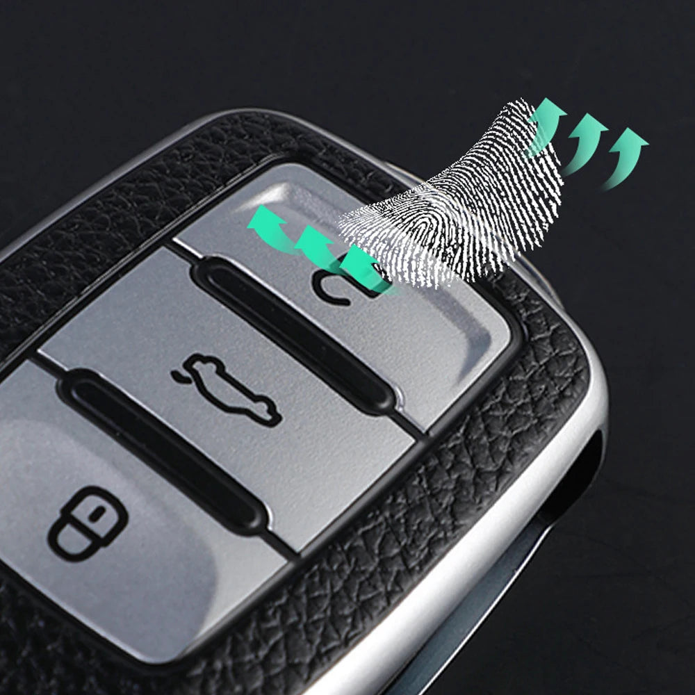 Leather and TPU Protective Car Key Cover - 5