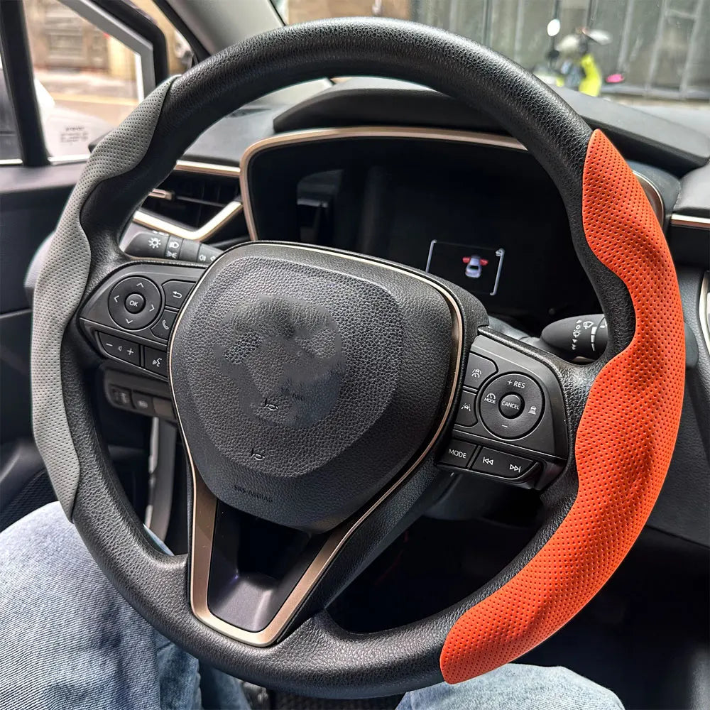 Non-Slip Suede Steering Wheel Booster Cover - 1