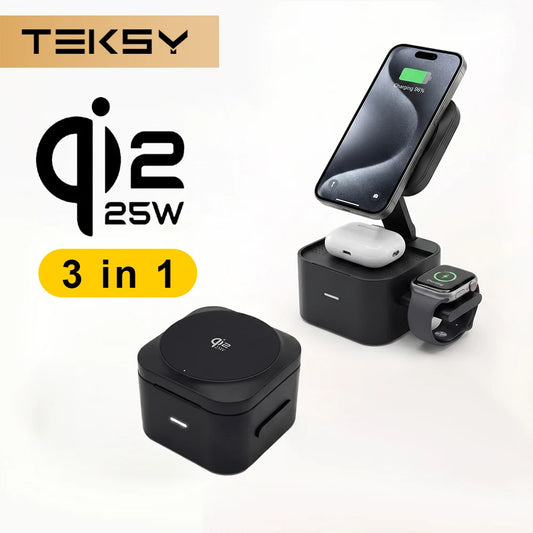 3-in-1 Magnetic Foldable Wireless Charging Station for Apple Devices