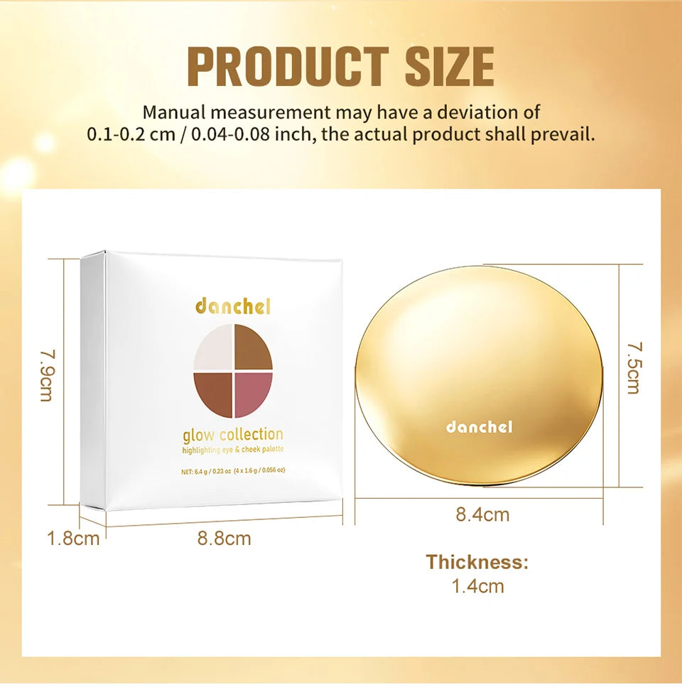 4-Color Shimmering Highlighting and Contouring Face Palette