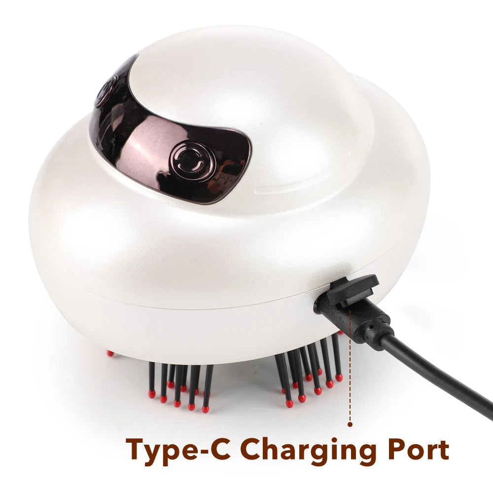Electric Scalp Massager with Red Light Therapy and Oil Applicator - 15
