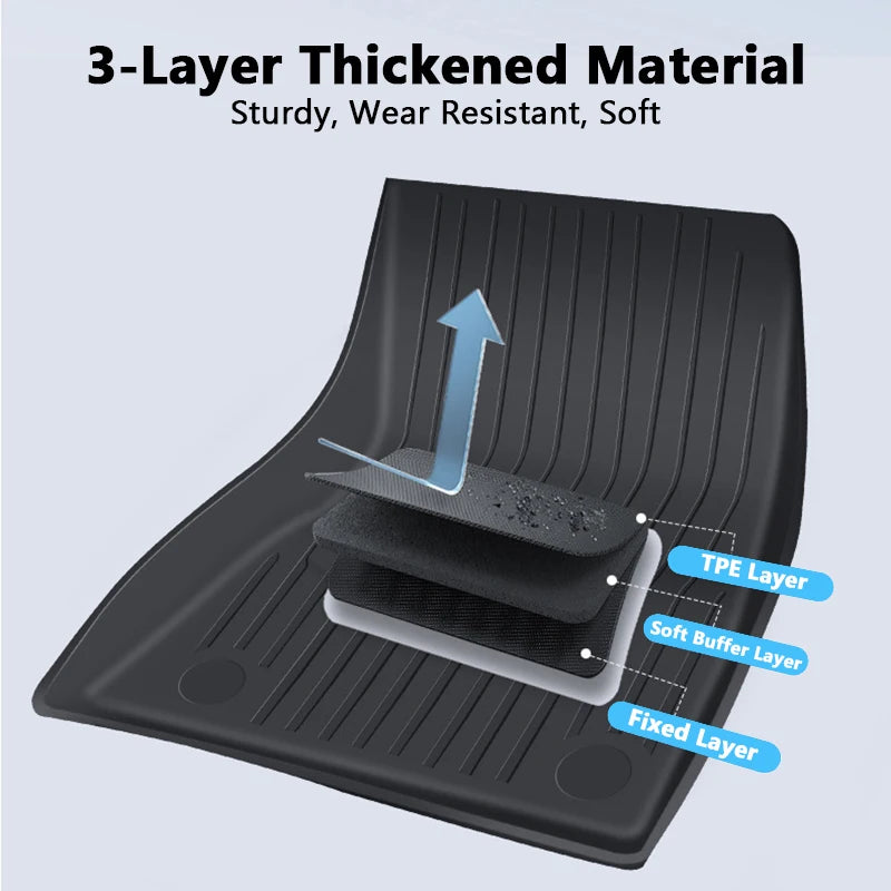 All-Weather Floor Mat and Cargo Liner Set for 2025 Model Y - 12