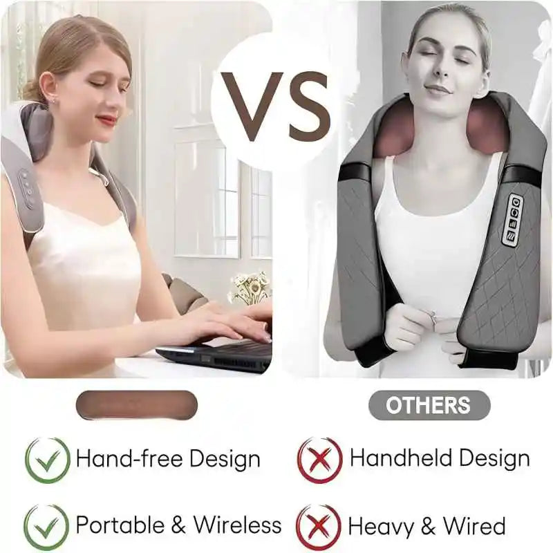 Wireless 6D Heated Neck and Shoulder Deep Tissue Massager - 4