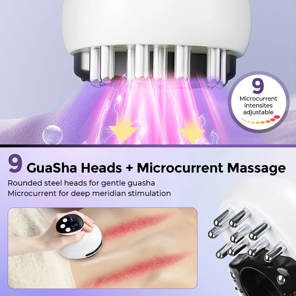Electric Cupping and Gua Sha Massage Device with Red Light Therapy