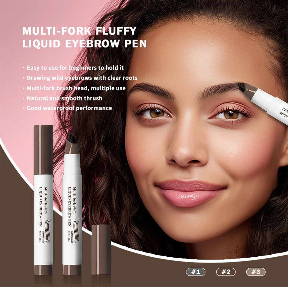 Waterproof Multi-Fork Liquid Eyebrow Pen for Natural Brows - 11