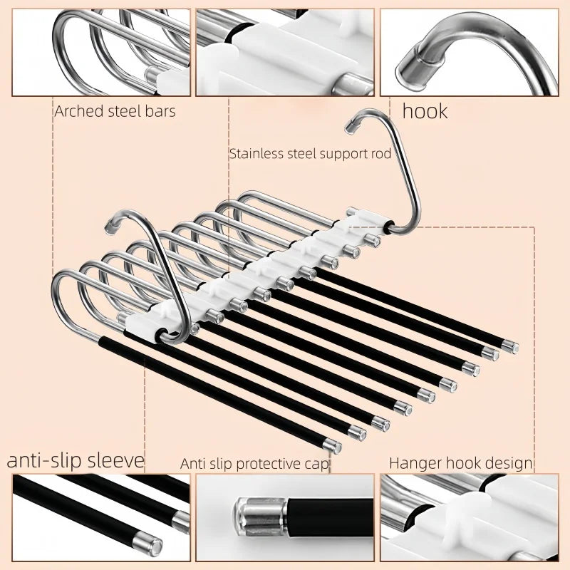 Multilayer Space Saving Folding Pants Hanger