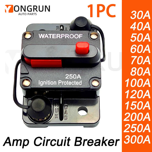 Manual Reset Circuit Breaker for Car and Marine Audio Systems