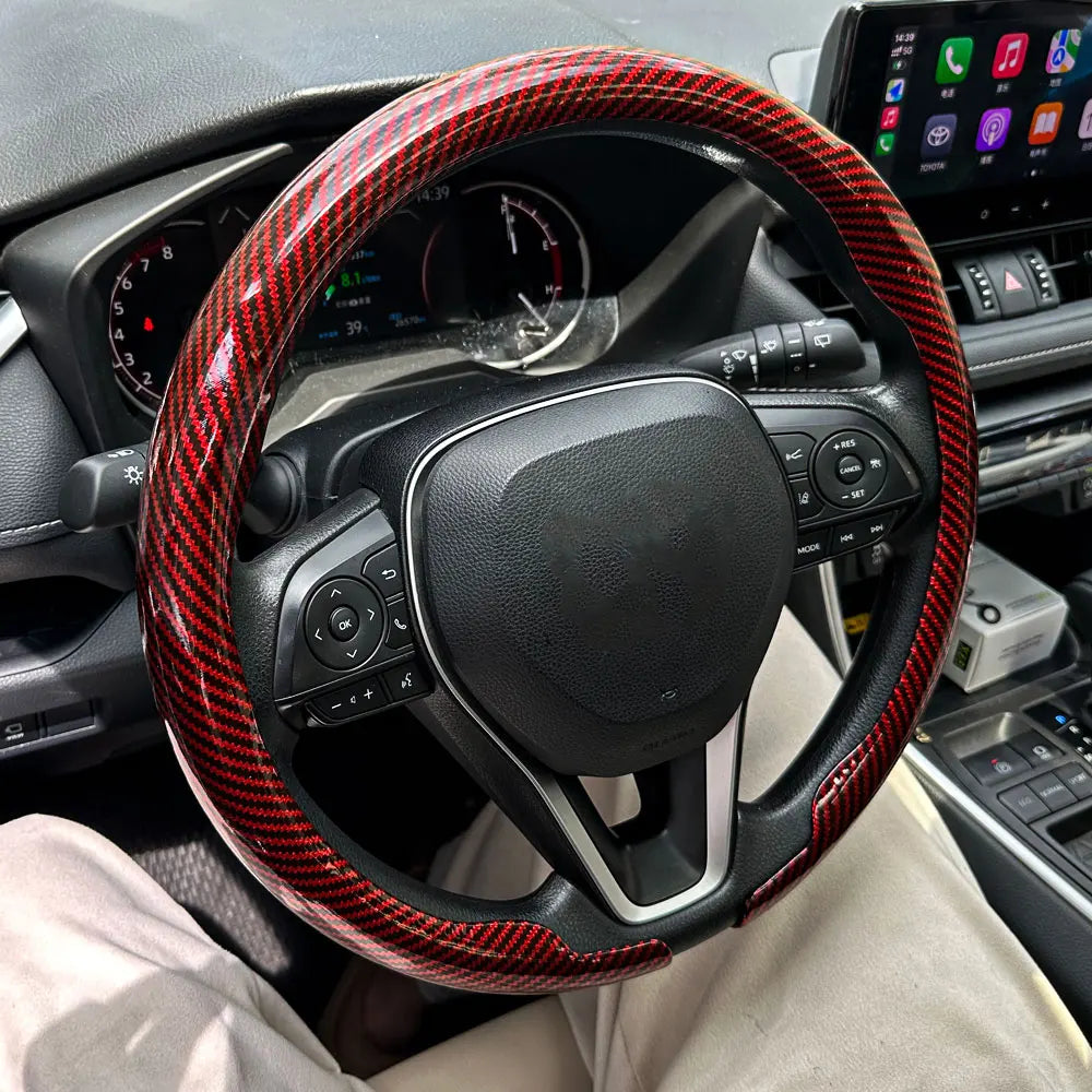 Universal Carbon Fiber Texture Car Steering Wheel Cover - 5