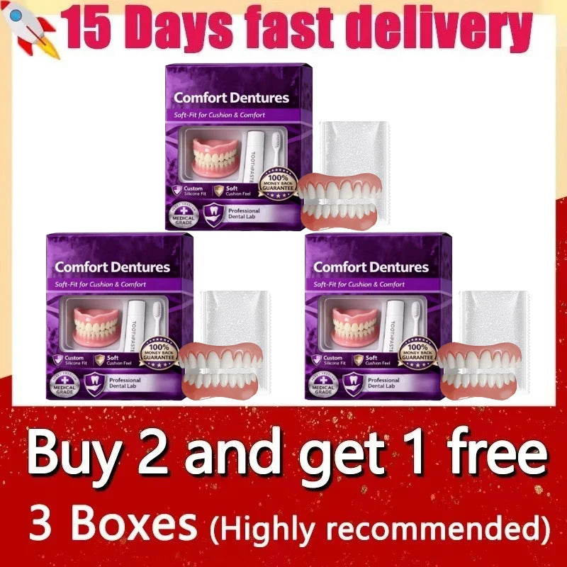 Instant Smile Silicone Upper and Lower Denture Set - 8