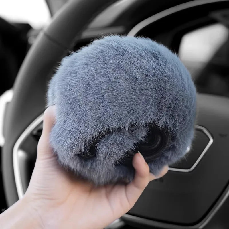 Winter Plush Retractable Steering Wheel Cover - 4