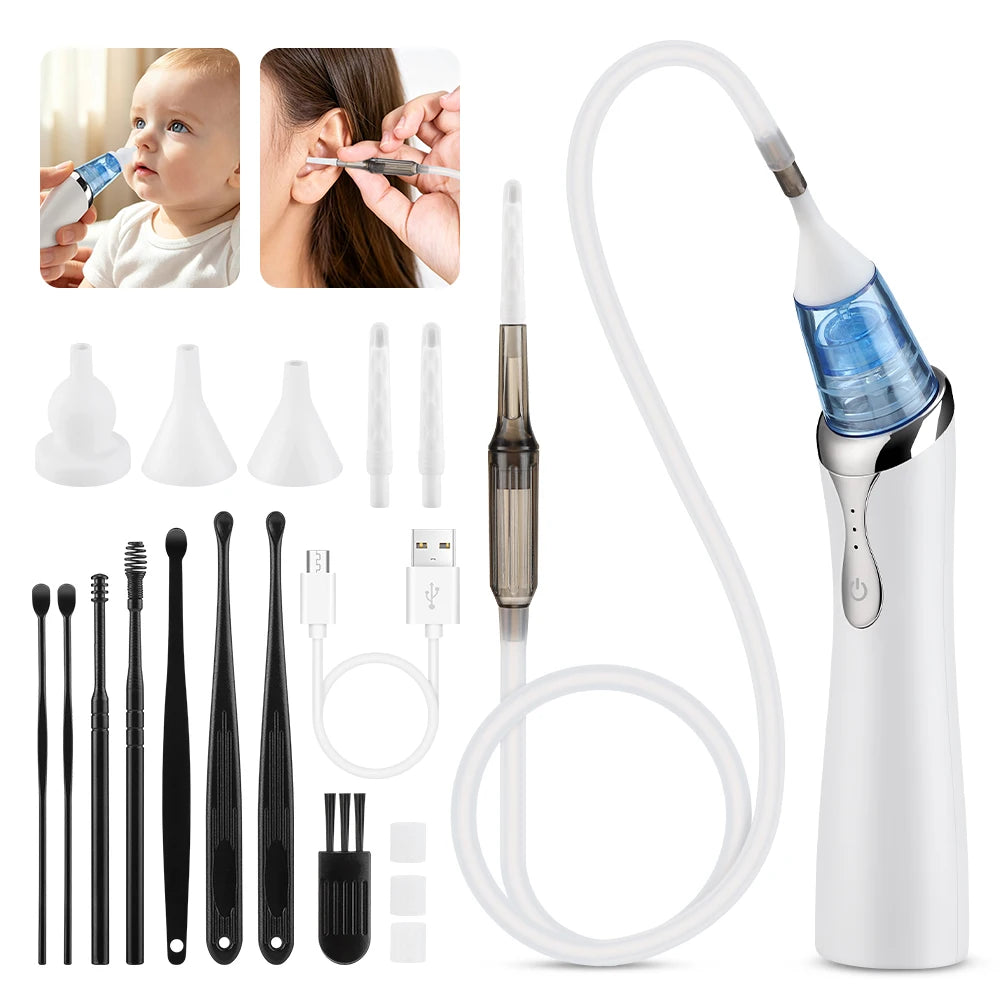 Electric 2-in-1 Nasal Aspirator and Ear Wax Removal Kit - 19