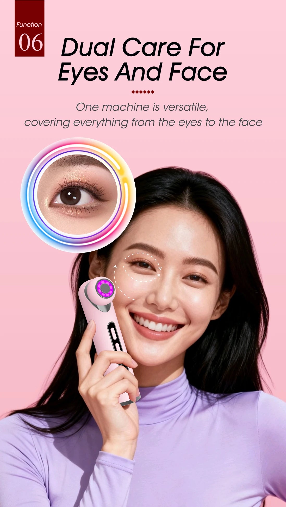 3-in-1 LED Photon Eye Facial Massager for Puffiness and Fine Lines