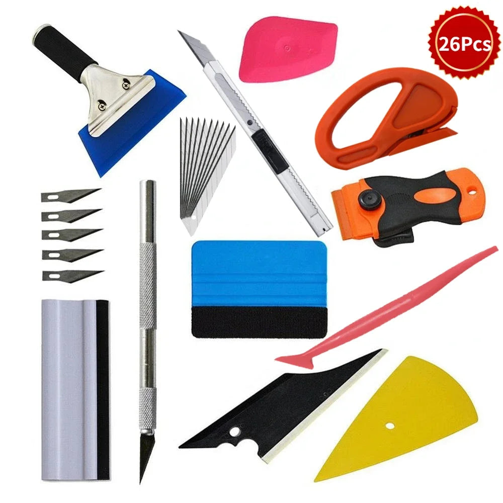 Professional Car Vinyl Wrap and Window Tint Installation Tool Kit - 9