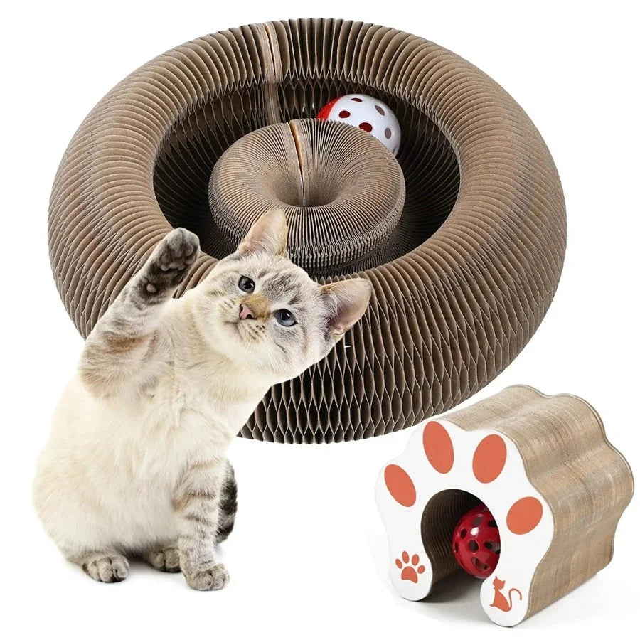 Interactive Foldable Cat Scratching Board with Play Ball - 12