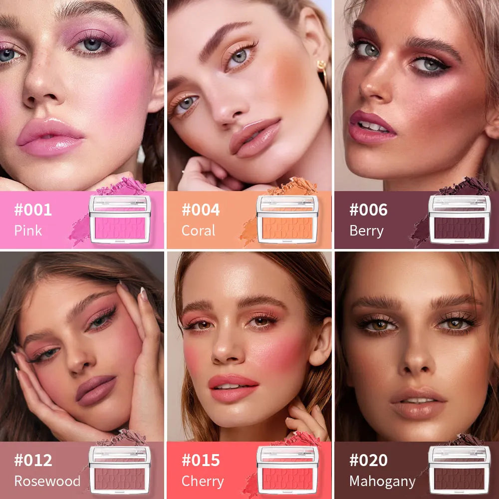Matte Embossed Blush Palette with Professional Brush - 4