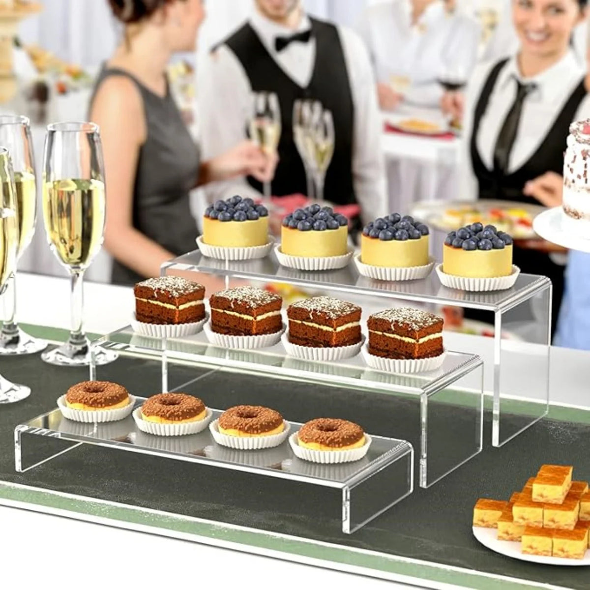 Clear Acrylic U-Shaped Display Riser for Collectibles and Makeup