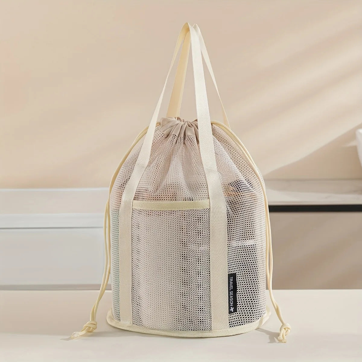 Multifunctional Foldable Mesh Drawstring Travel Organizer Bag