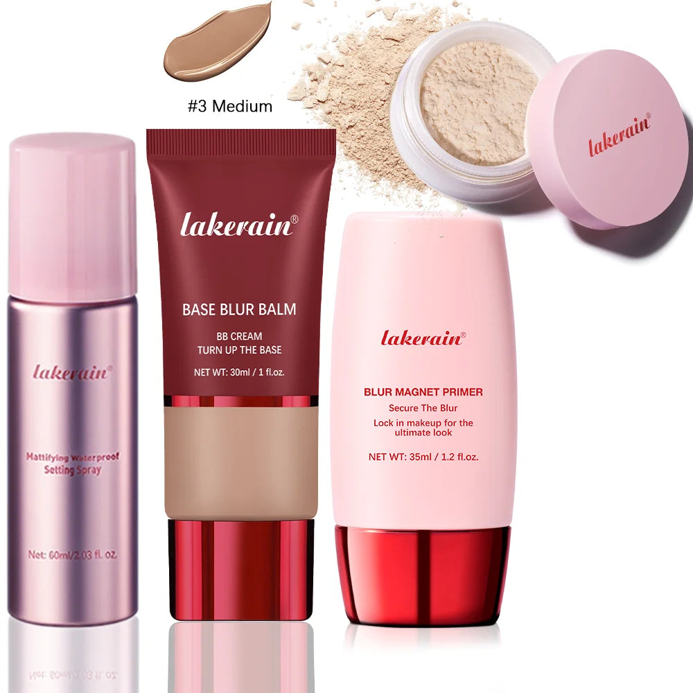 4-Piece Professional Makeup Base and Setting Set - 33