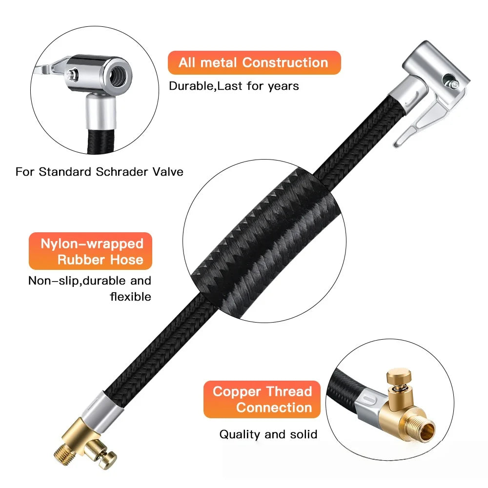 Locking Tire Inflator Air Hose with Release Valve - 10