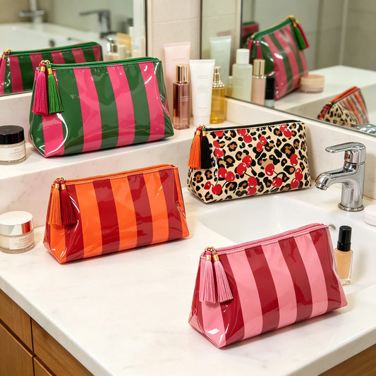 Large Capacity Makeup Bag Waterproof Cosmetic Travel Pouch with Tassel