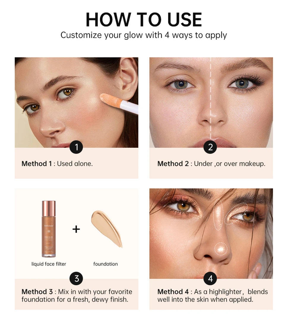 Halo Glow Liquid Face Filter Highlighter - 15