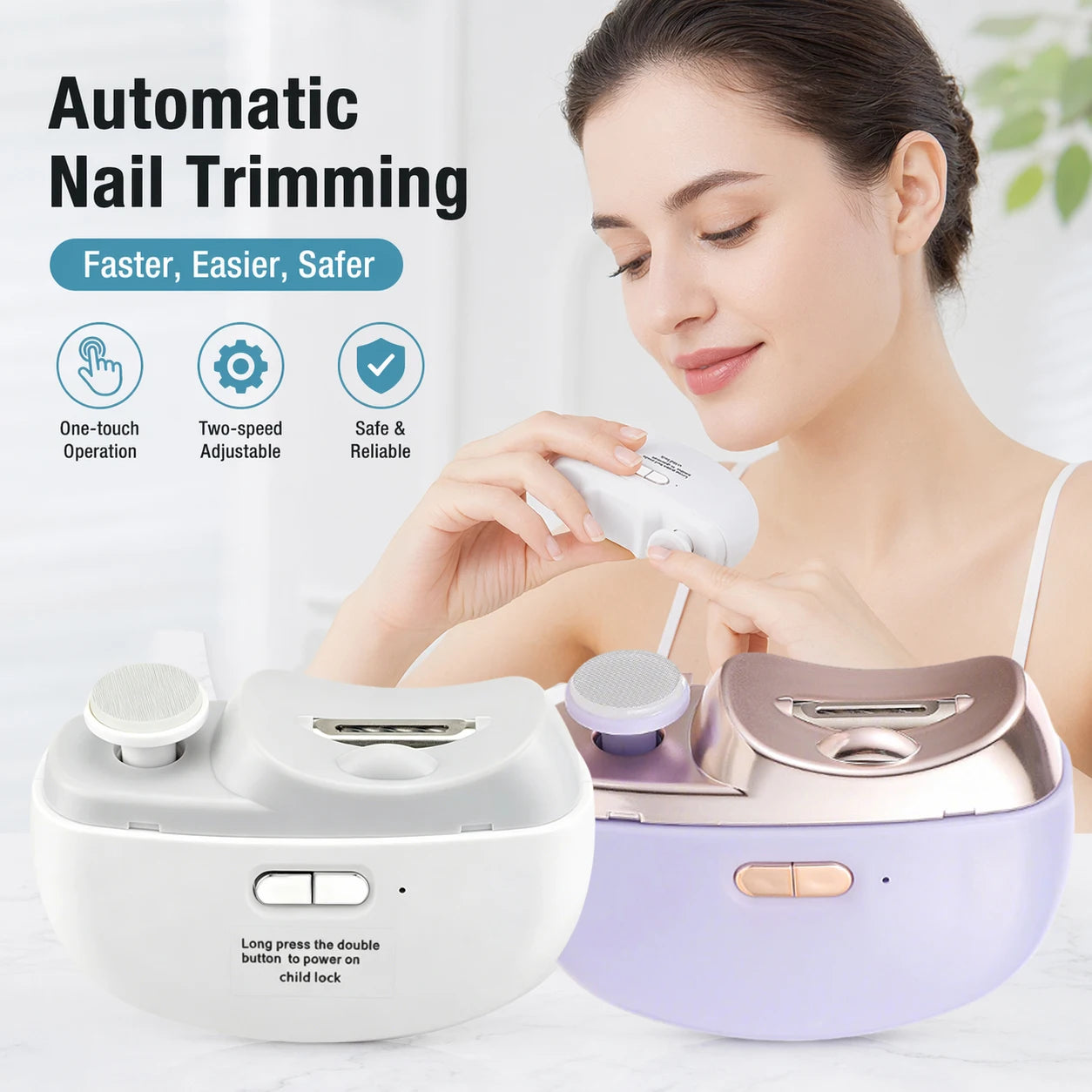 Electric 2-in-1 Automatic Nail Clipper and Polisher - 1