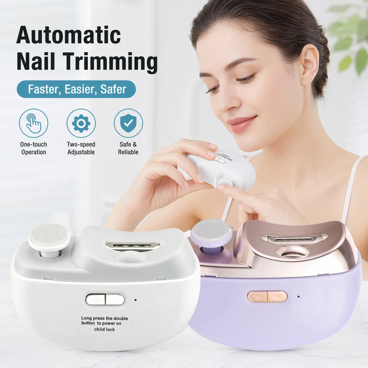 Electric 2-in-1 Automatic Nail Clipper and Polisher