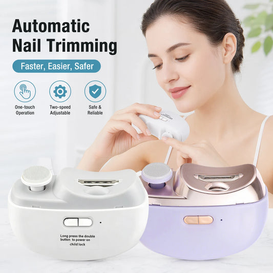 Electric 2-in-1 Automatic Nail Clipper and Polisher