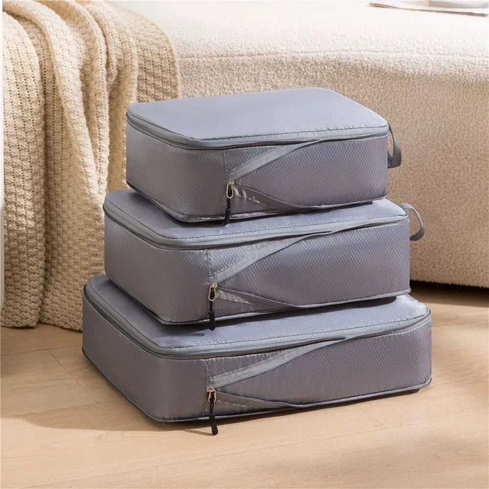 Expandable Compression Packing Cubes for Suitcases