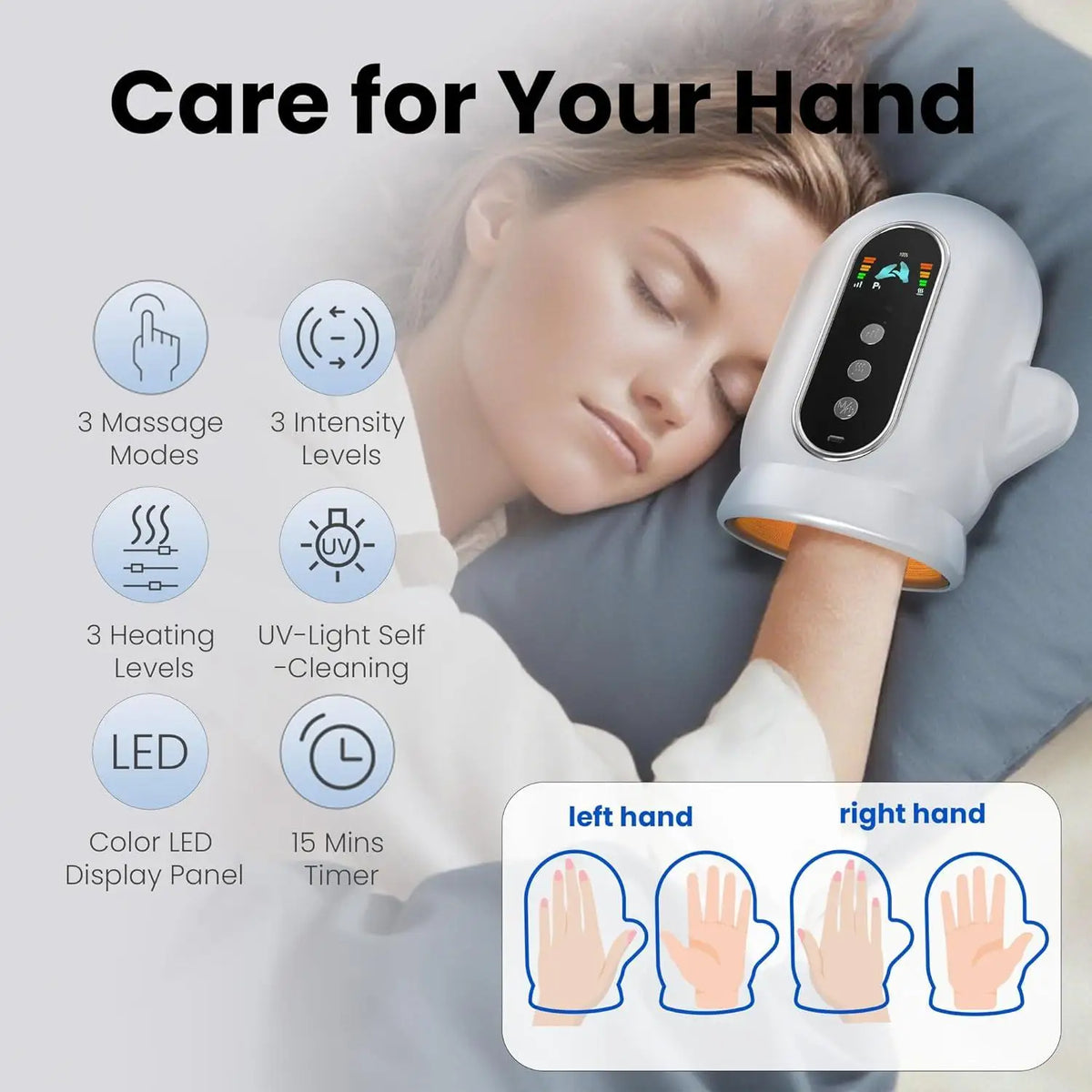 Electric Hand and Wrist Compression Massager with Heat