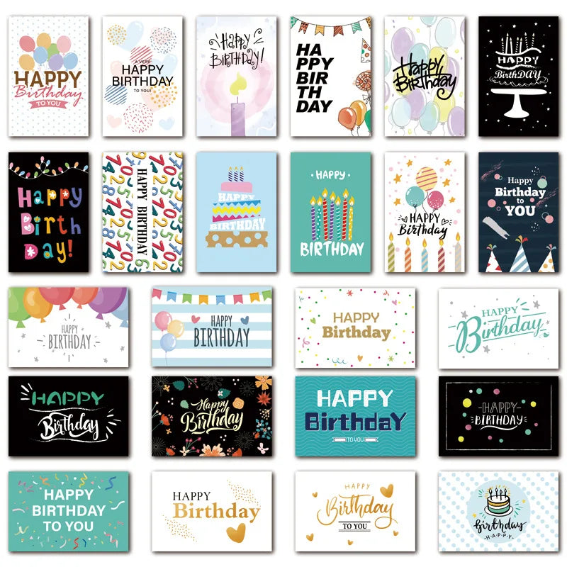 Festive Birthday Greeting Card Set with Envelopes