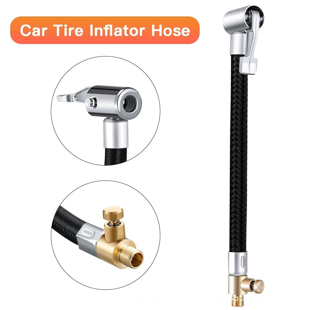 Locking Tire Inflator Air Hose with Release Valve